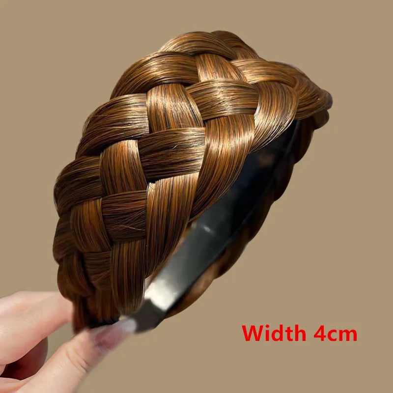 Women Synthetic Wig Twist Braided Hair Bands Fashion Braids Hair Accessories Women Bohemian Nature Headband Stretch for Party