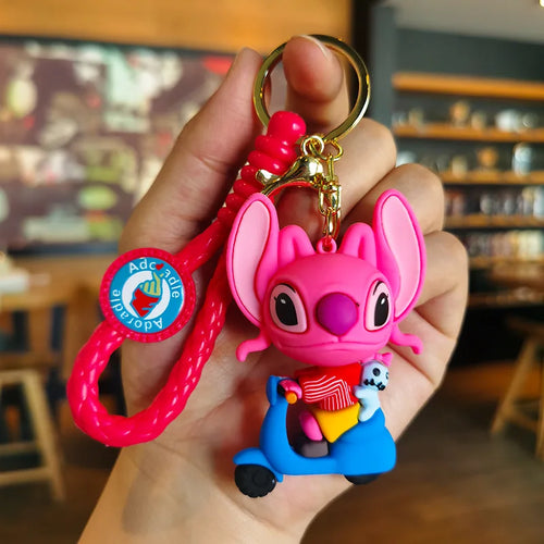 New Anime Disney Keychain Cartoon Mickey Mouse Minnie Lilo & Stitch