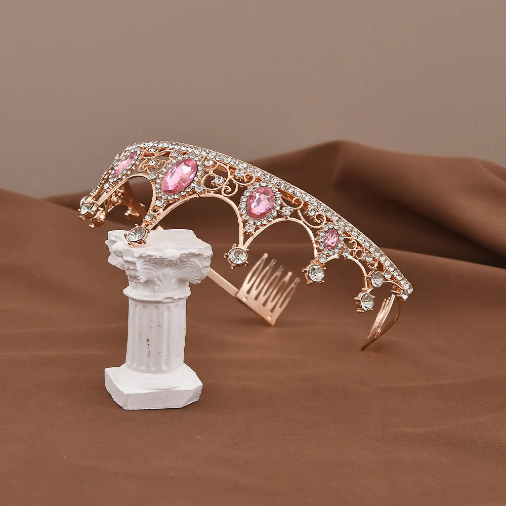 Princess Queen Crystal Crowns And Tiaras Baroque Vintage Crown Tiara