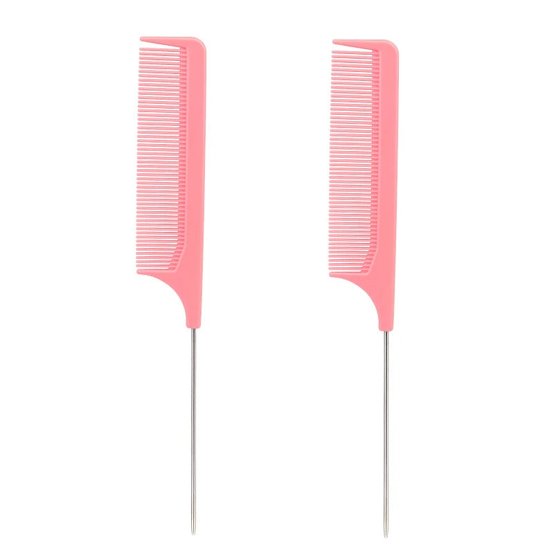 1 Professional pointed tail comb hair salon stainless steel comb