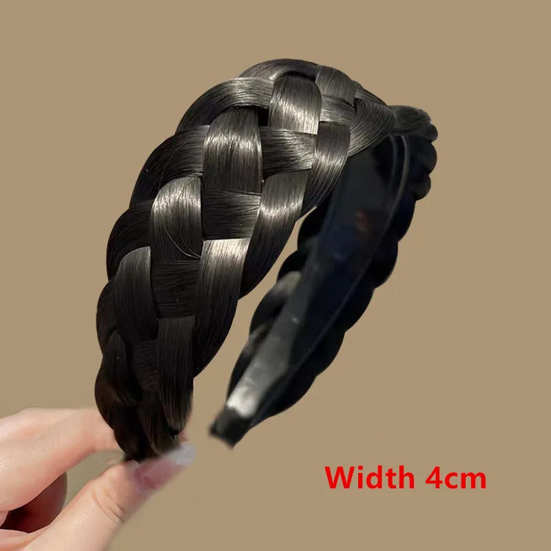 Women Synthetic Wig Twist Braided Hair Bands Fashion Braids Hair Accessories Women Bohemian Nature Headband Stretch for Party
