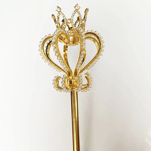 Bling Crystal Scepter Wand Gold/Silver Color Tiaras and Crowns Sceptre