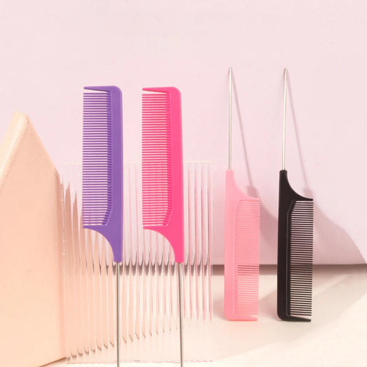 1 Professional pointed tail comb hair salon stainless steel comb