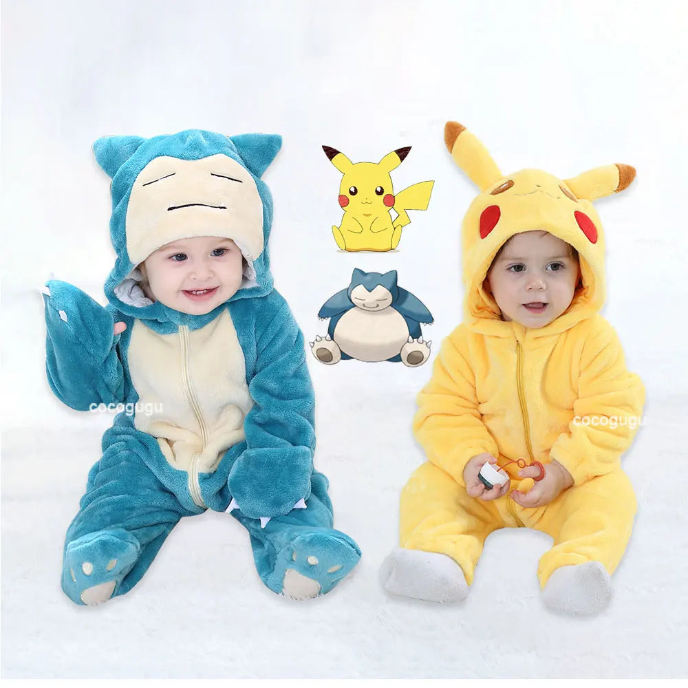 Boys Girls Costume 0-3 Y Baby Snorlax Romper Anime Cosplay Kigurumi