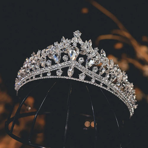 KMVEXO Baroque Luxury Crystal Bridal Tiaras Cubic Zircon Crown