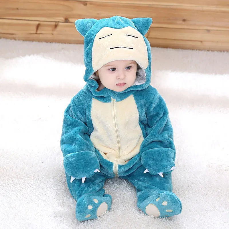Boys Girls Costume 0-3 Y Baby Snorlax Romper Anime Cosplay Kigurumi