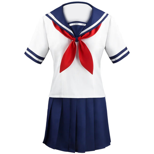 Halloween Party Girl's Navy Blue Sailor Skirt Pantyhose Loli Black