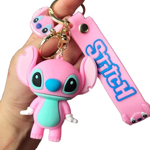 New Anime Disney Keychain Cartoon Mickey Mouse Minnie Lilo & Stitch