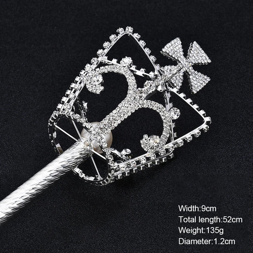 Bling Crystal Scepter Wand Gold/Silver Color Tiaras and Crowns Sceptre