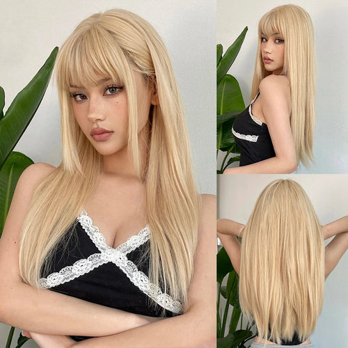 HENRY MARGU White Long Straight Synthetic Wigs for Women Colorful