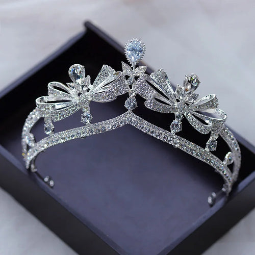 KMVEXO Baroque Luxury Crystal Bridal Tiaras Cubic Zircon Crown