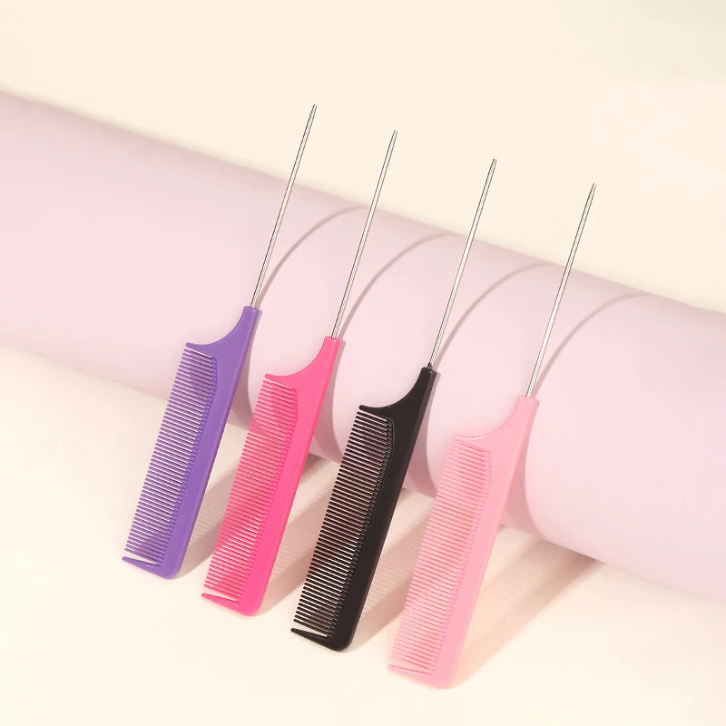 1 Professional pointed tail comb hair salon stainless steel comb