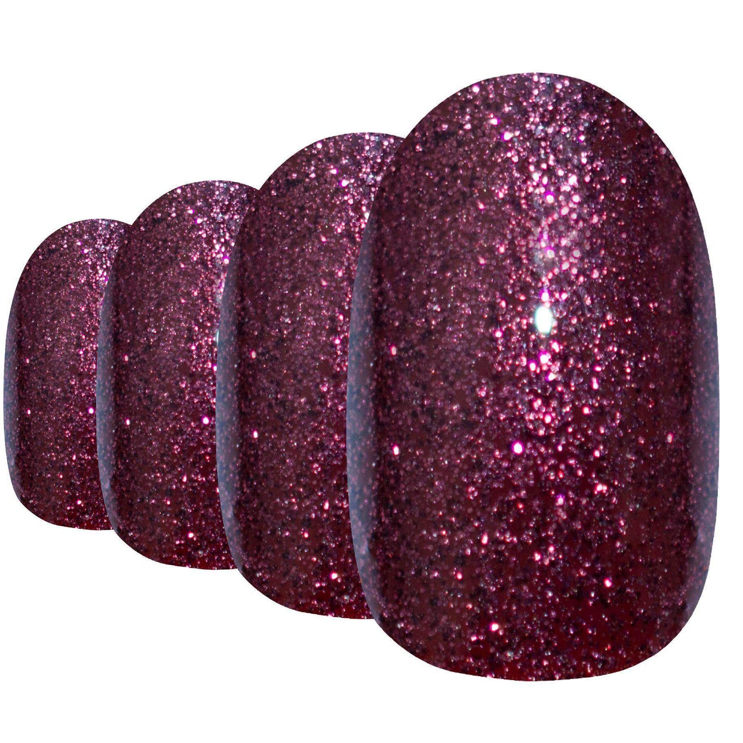 False Nails by Bling Art Red Brown Gel Oval Medium Acrylic Tips with