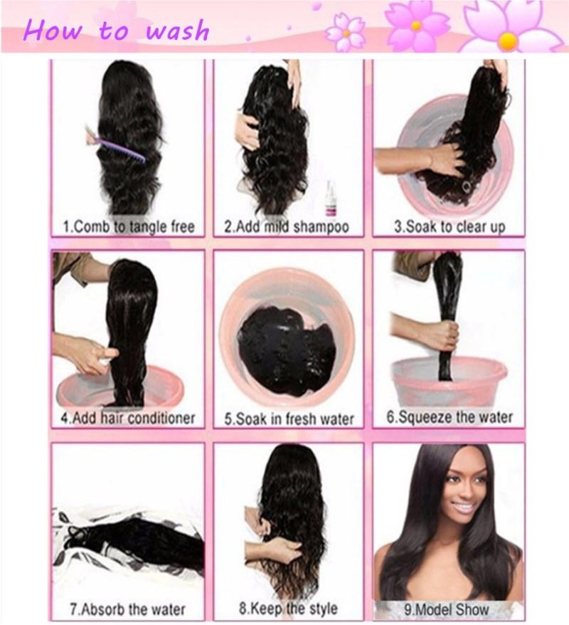 Natural Black 1b# Soft Long Silky Straight Full Lace Wigs with Baby