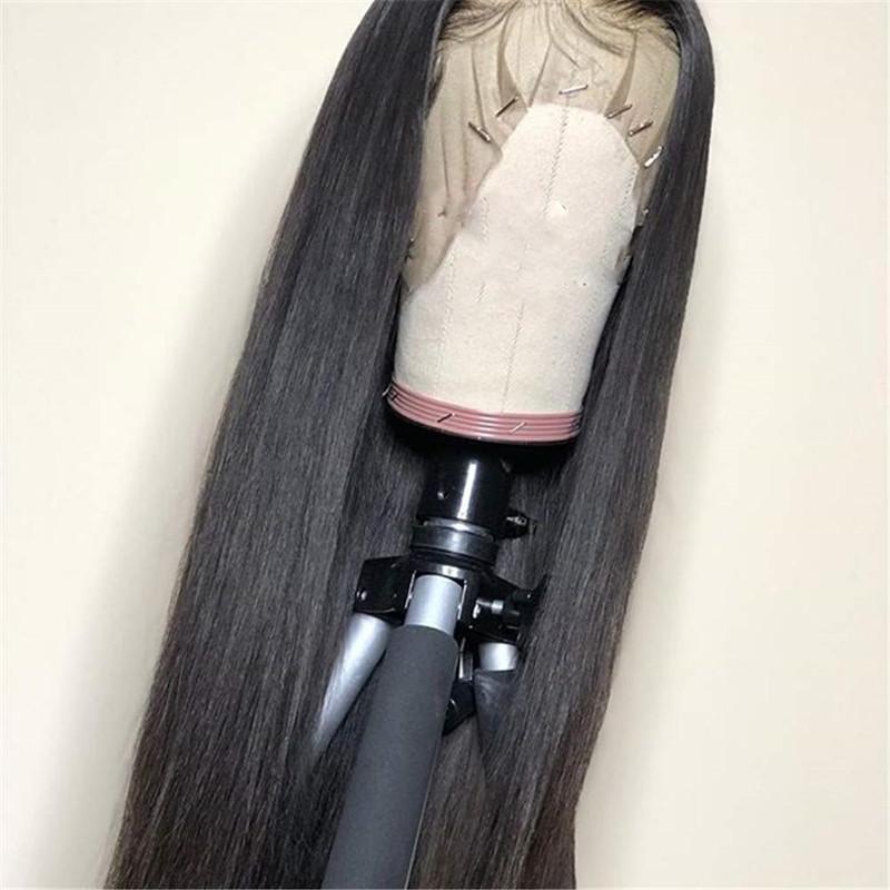 Natural Black 1b# Soft Long Silky Straight Full Lace Wigs with Baby