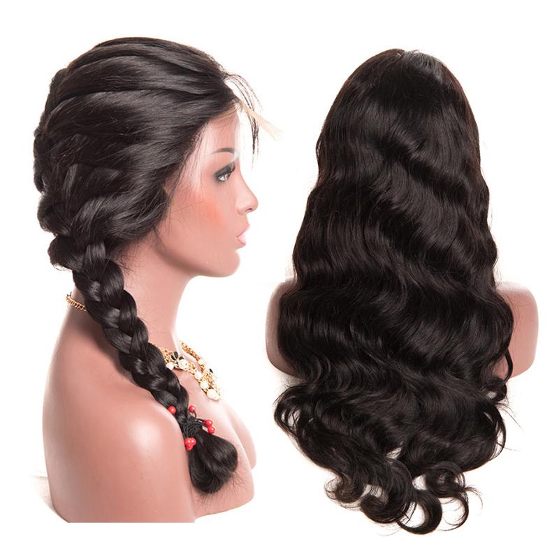 360 Full Lace Brazilian Human Hair Body Wave Wigs with Baby Hair Pre