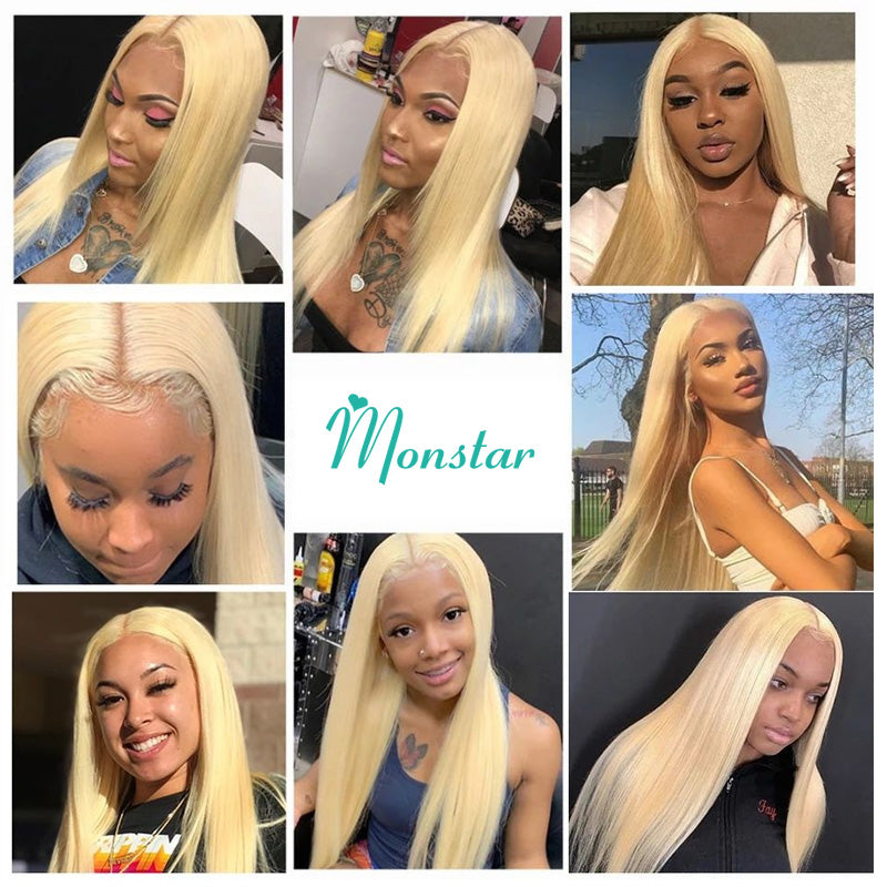 13x6 13x4 613 Honey Blonde Color Lace Front Human Hair Wigs For Women
