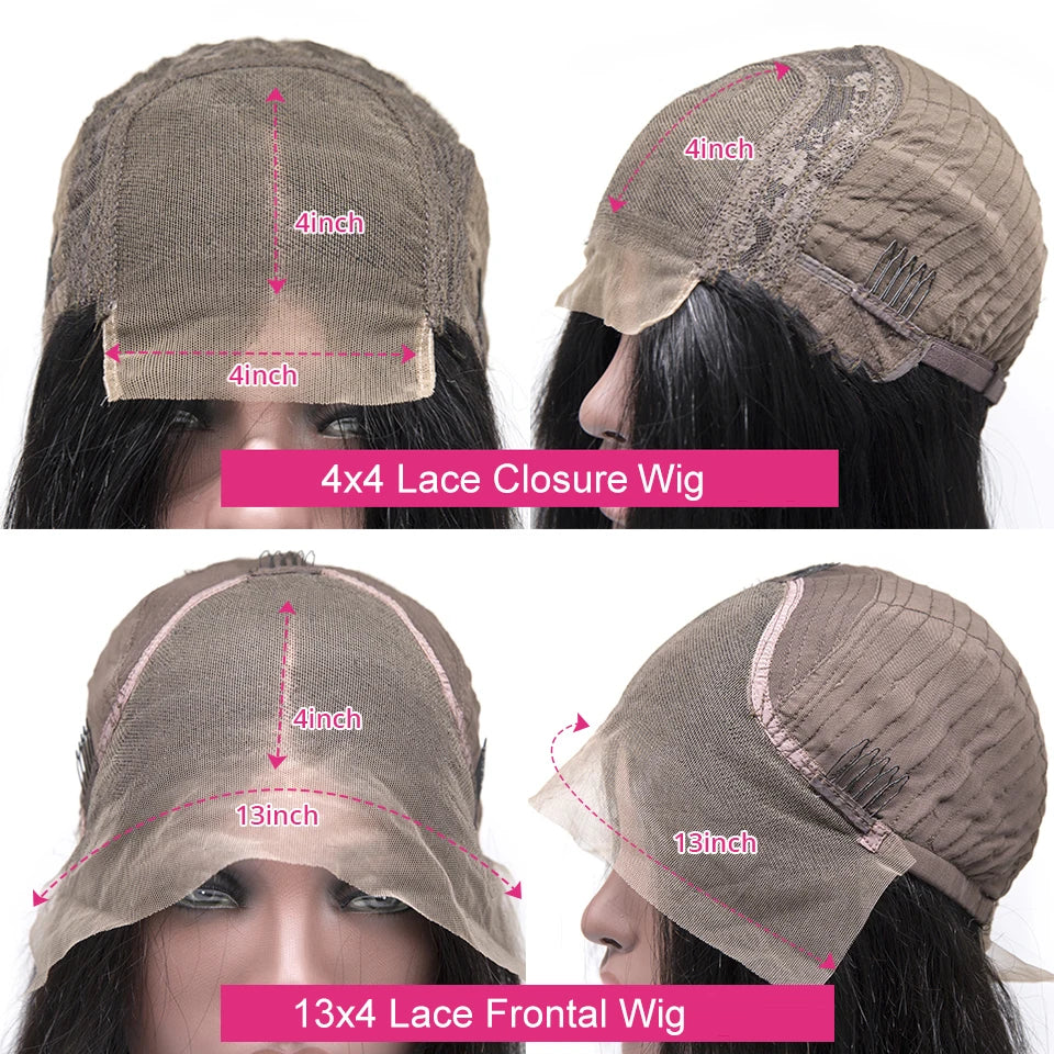 Brazilian Deep Wave Bob Wig 13x4 Lace Frontal Wig Human Hair Natural