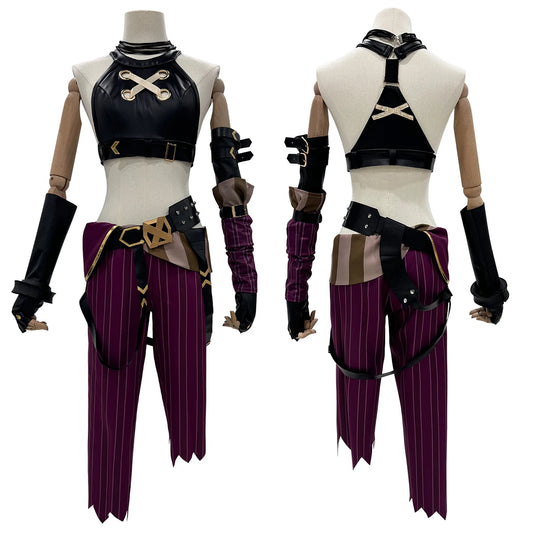 HOLOUN LOL Game Jinx Cosplay Costume Wig Loli Outfit Halloween