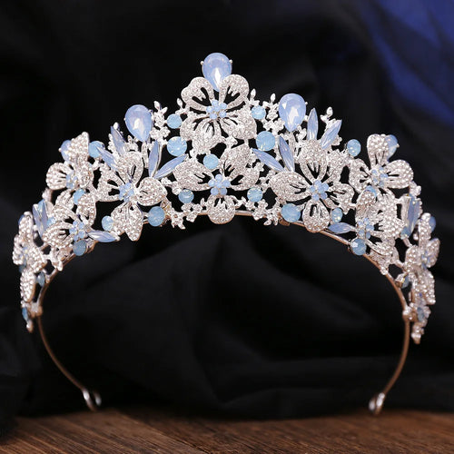 New Exquisite Butterfly Floral AB Color Crystal Crown Rhinestone