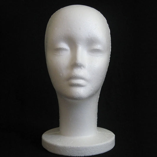 Female Styrofoam Mannequin Manikin Head Model Foam Wig Hair Glasses