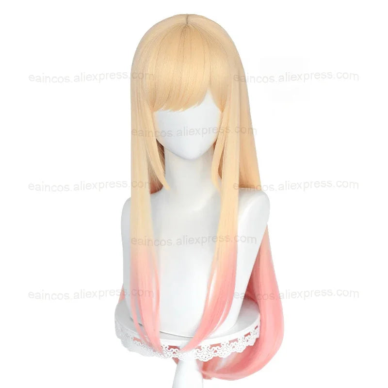 Anime Marin Kitagawa Cosplay Wigs 80cm Long Straight Pink Dyed