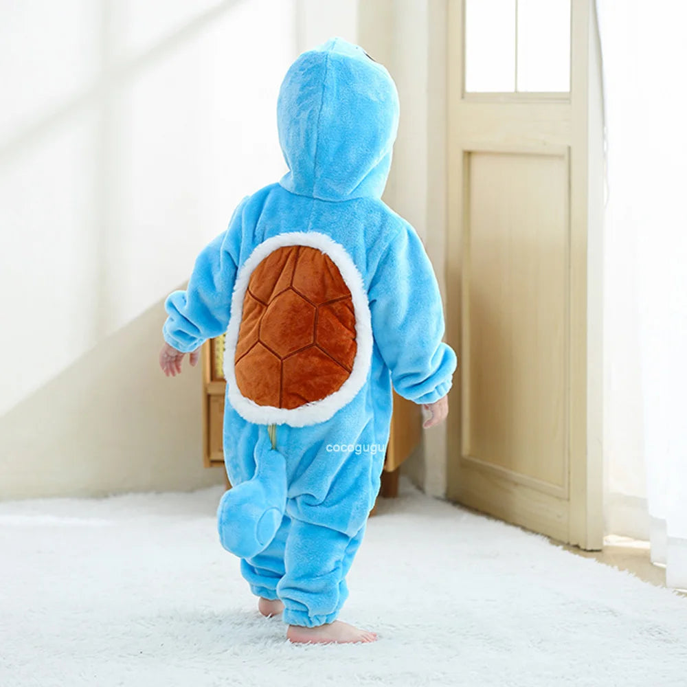 Boys Girls Squirtle Costume 0-3 Y Baby Romper Anime Pokemon Cosplay