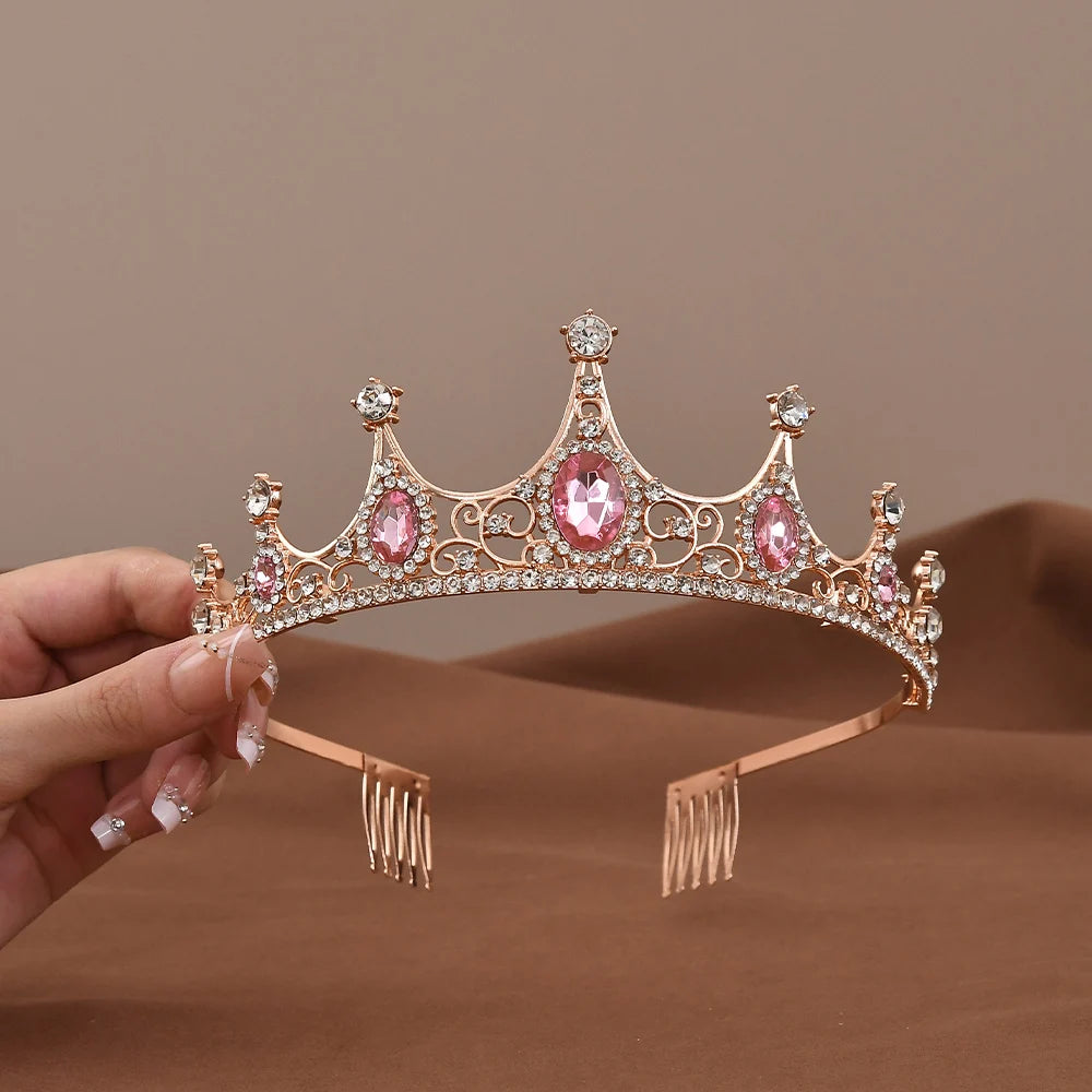 Princess Queen Crystal Crowns And Tiaras Baroque Vintage Crown Tiara