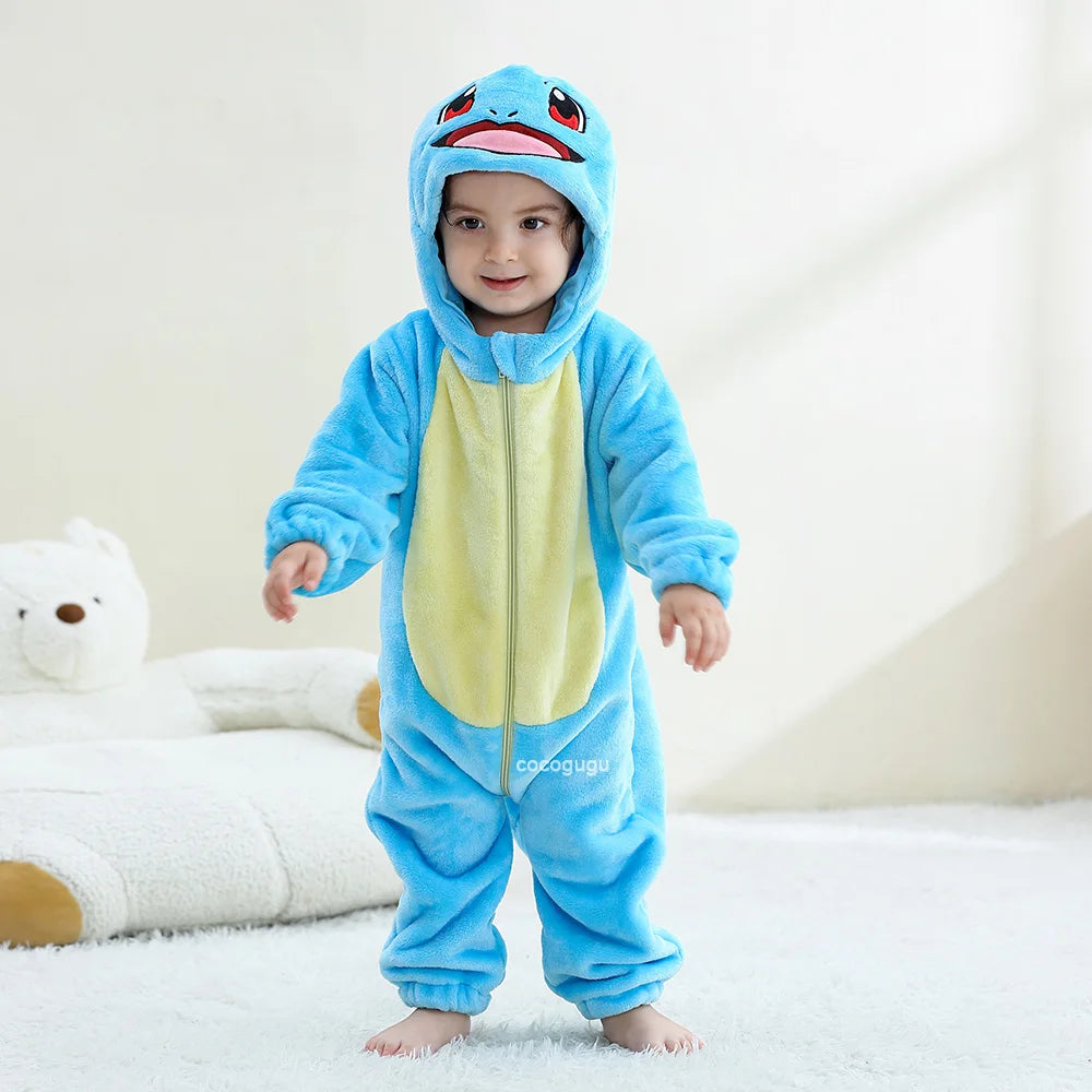 Boys Girls Squirtle Costume 0-3 Y Baby Romper Anime Pokemon Cosplay