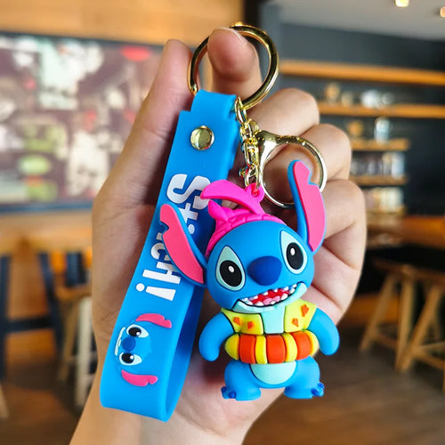 New Anime Disney Keychain Cartoon Mickey Mouse Minnie Lilo & Stitch