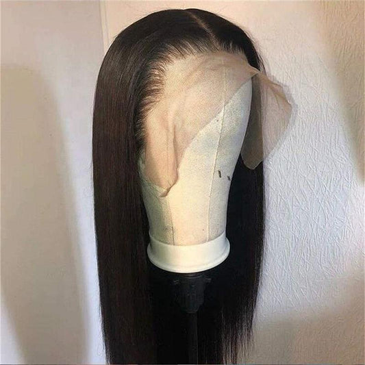 Natural Black 1b# Soft Long Silky Straight Full Lace Wigs with Baby
